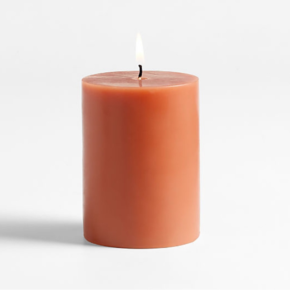 New! 🕯️✨🕯️Crate&Barrel Elegant Pumpkin Spice Pillar Candle 3x4